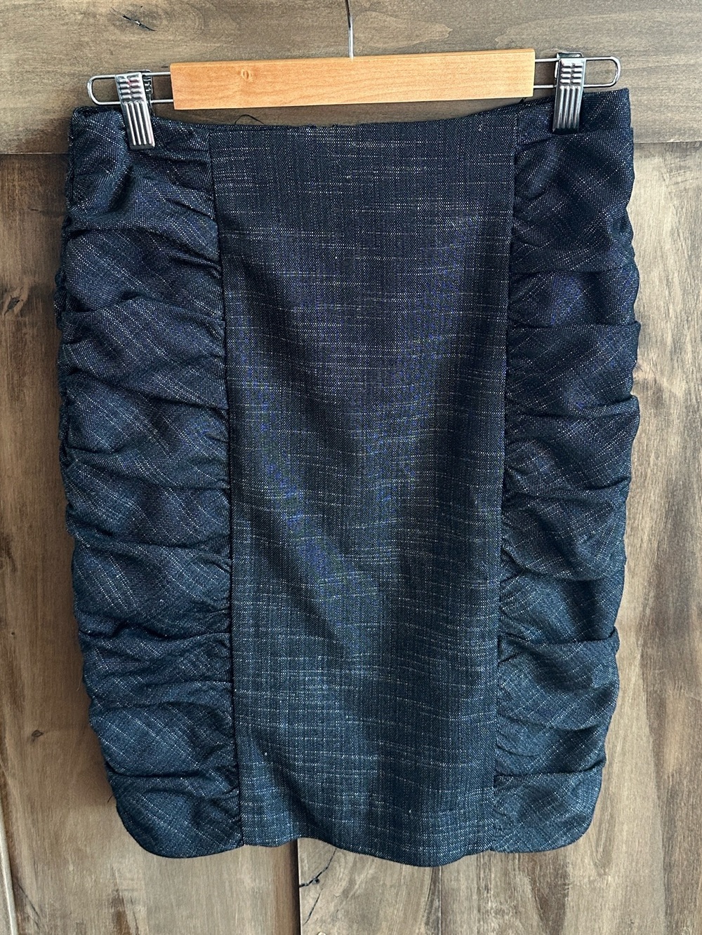 Anthropologie Ruched Panel Pencil Skirt - Black